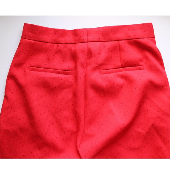 Sandro Instinct Wide-Leg Swiss Dot-Effect Pants 27" / Size 38 / Small / Red - Picture 7 of 10